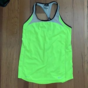 Neon yellow running tank top